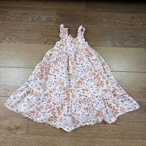 Nordstrom Girls Floral Sundress Lavender Sleeveless Ruffle Size 6 Back to School